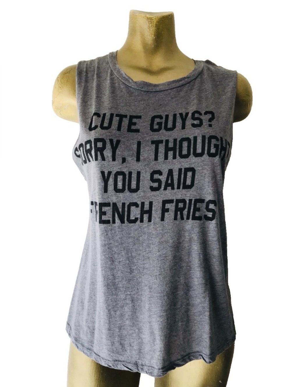 CUTE GUYS - I THOUGHT YOU SAID FRENCH FRIES Tank TOP Size Small
